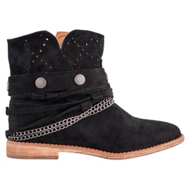 Bella Paris Stövlar med dekorativa ränder svart