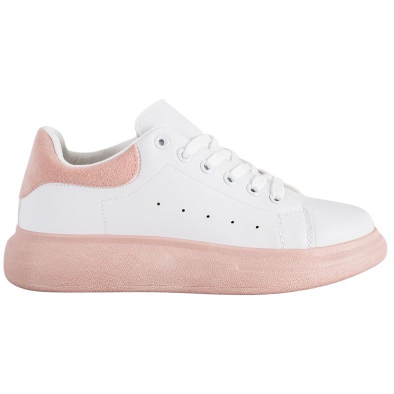 SHELOVET Sneakers på en pulverplattform vit rosa