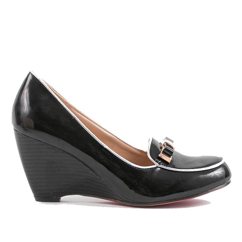 Svarta kilpumpar med rosett 0088-1