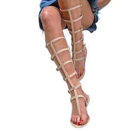 Lu Boo Beige Sandaler High Romans Japanese Harona