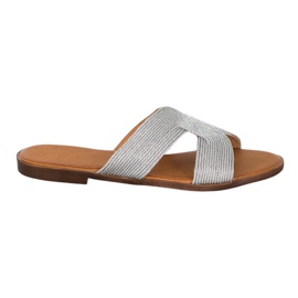 SHELOVET Snygga silver tofflor grå