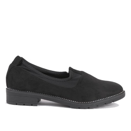 Svarta slip-on skor med en elastisk 240-1