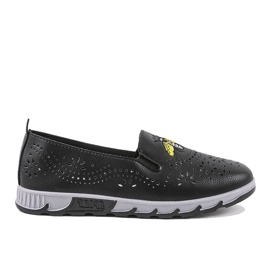 Svarta openwork-sneakers med avtryck av JH81172-3