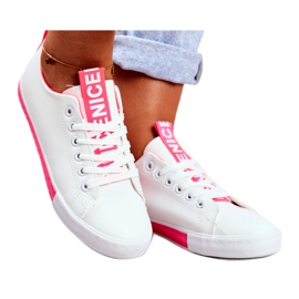 SEA Klassiska damsneakers Fuchsia Ville vit rosa