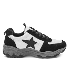 Svarta trendiga sportskor med stjärnan G-114 vit