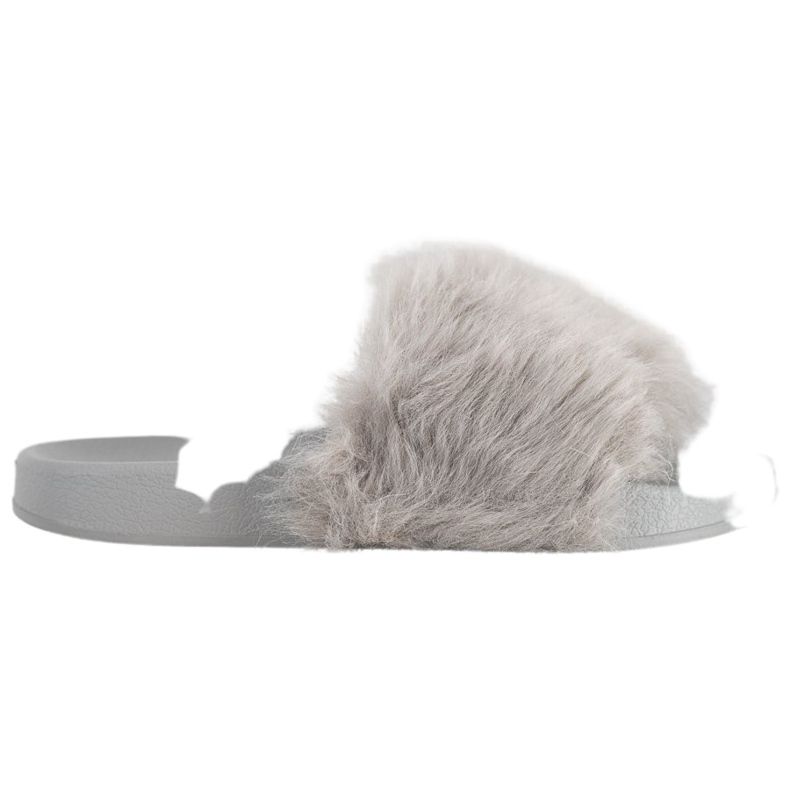 SHELOVET Gummi tofflor med päls grå