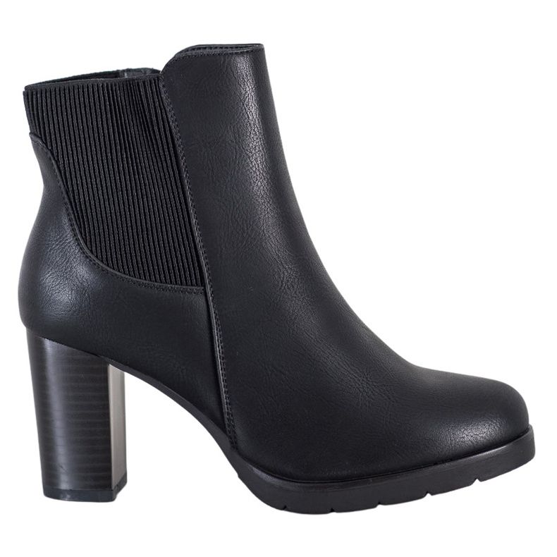 J. Star Snygga högklackade stövlar svart