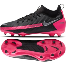 Nike Phantom Gt Academy Df FG / MG Jr CW6694-006 fotbollsskor svart flerfärgad