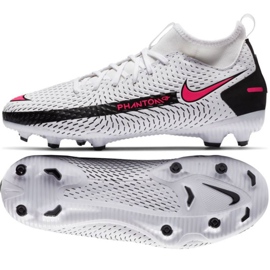 Nike Phantom Gt Academy Df FG / MG Jr CW6694-160 fotbollsskor vit flerfärgad