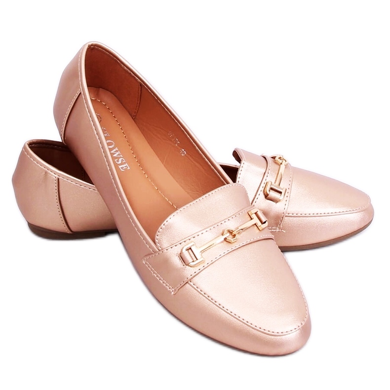 9F176 Champagne Metallic Moccasins rosa
