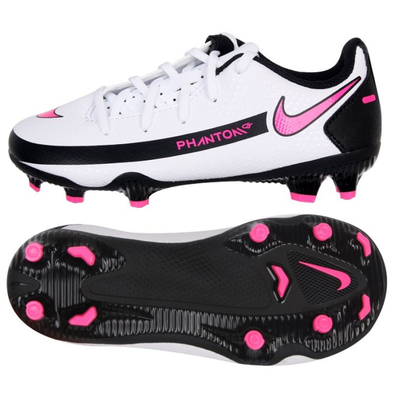 Nike Phantom Gt Club FG / MG Jr DC9466-160 fotbollsskor vit vit