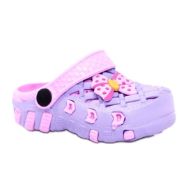 NEWS Barntofflor Foam Crocs Violet Bow Susan purpur rosa