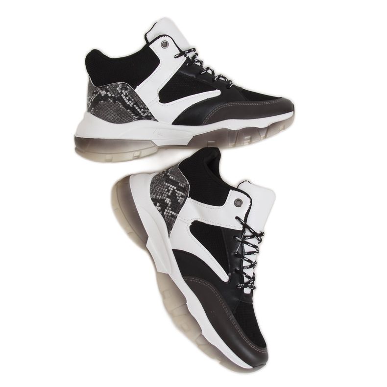 Svarta 2000-C06 Svarta höga sneakers