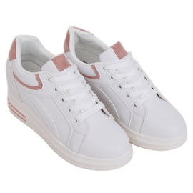 Vita BY-0370 WHITE / PINK sneakers på en dold kil