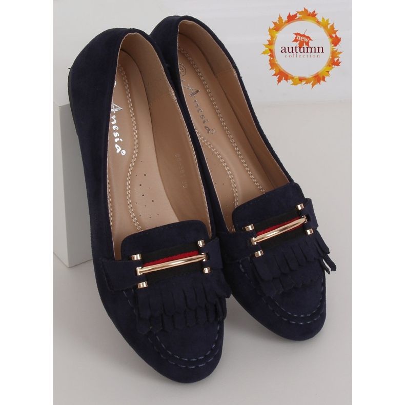 Marinblå loafers för kvinnor 88-381 Navy