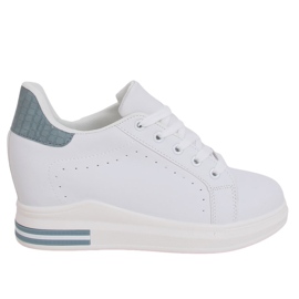 Vita MY-0367 WHITE / BLUE sneakers på en dold kil