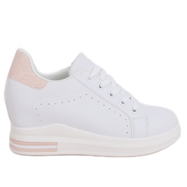 Vita MY-0367 WHITE / PINK sneakers på en dold kil