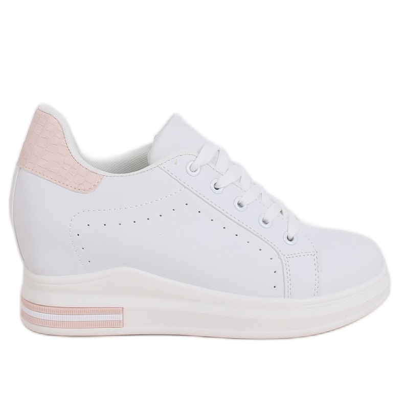 Vita MY-0367 WHITE / PINK sneakers på en dold kil