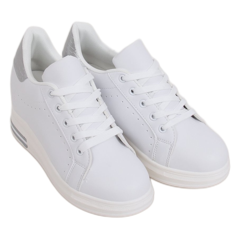 Vita MY-0367 WHITE / SILVER sneakers på en dold kil