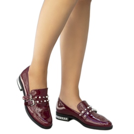 Maroon låga skor för kvinnor C18-6252-2 mångfärgad