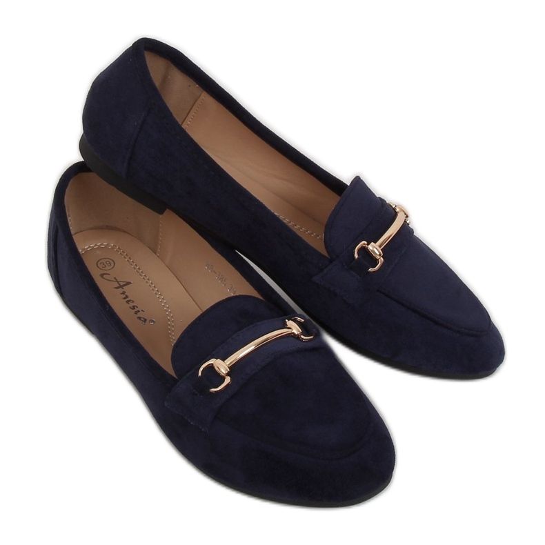 Marinblå loafers för kvinnor 88-385 Navy