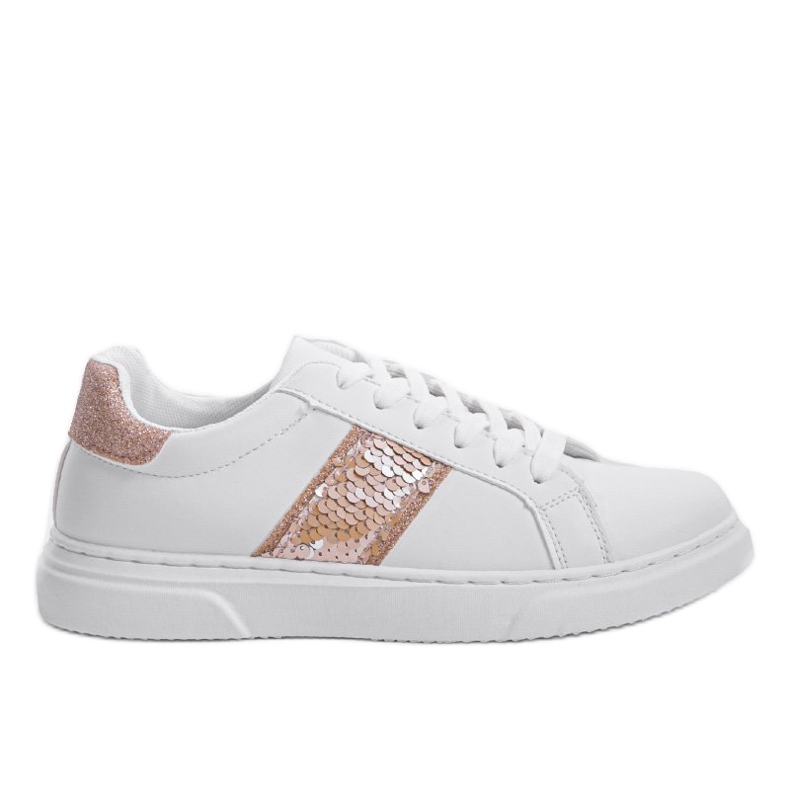 Klassiska vita sneakers BK929-87 gul