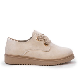 Beige sneakers på kilen H-18 brun