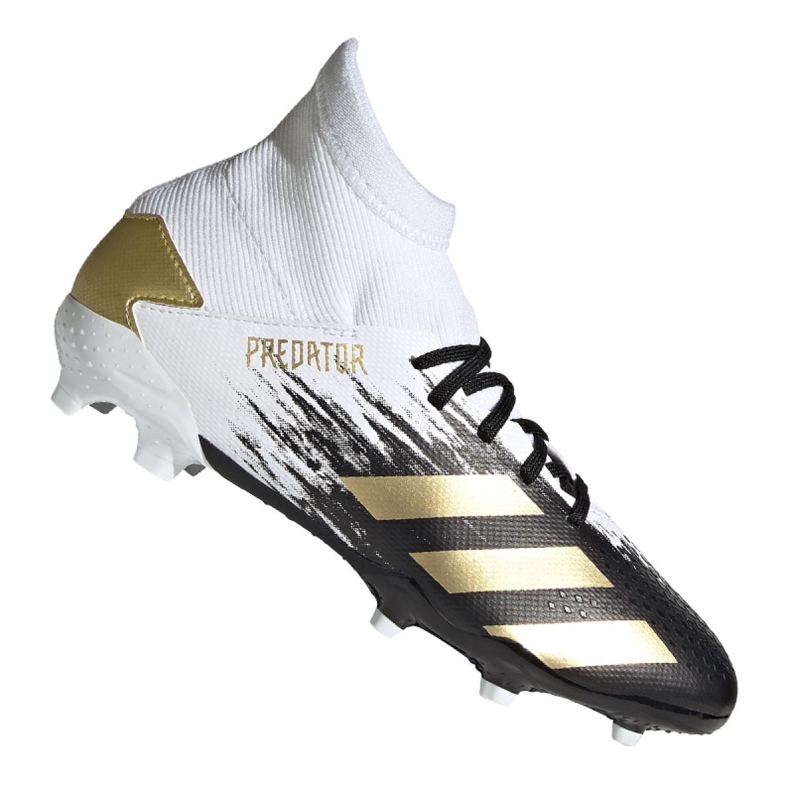 Adidas Predator 20.3 Fg Jr FW9215 fotbollsskor grå / silver, vit, svart, guld vit