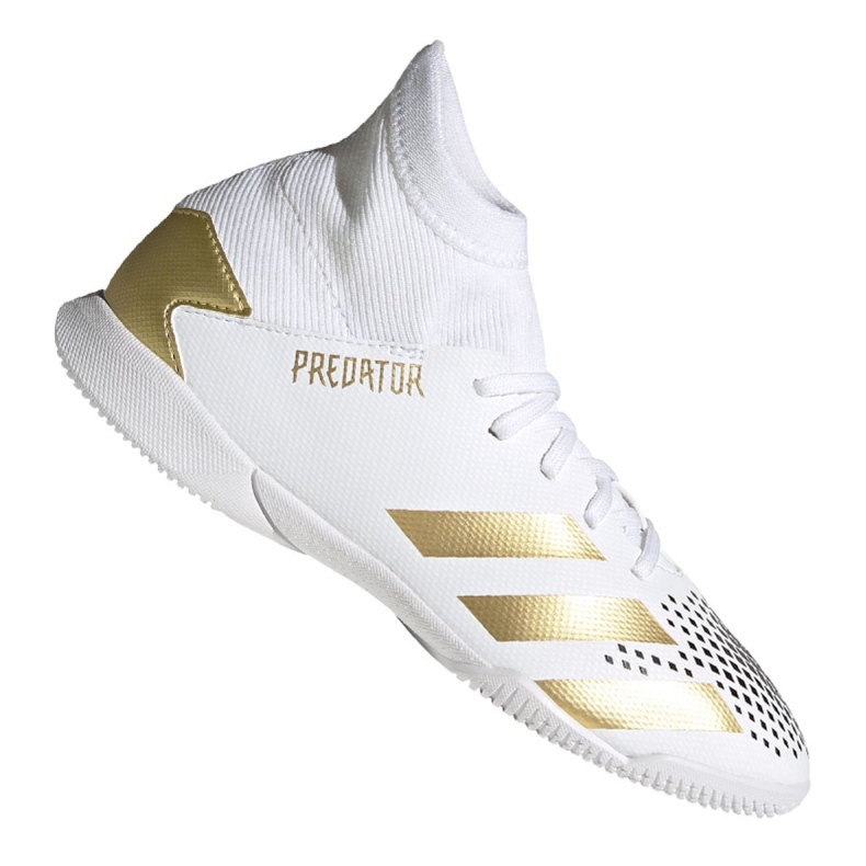 Adidas Predator 20.3 In Jr FW9218 fotbollsskor grå / silver, vit, guld vit