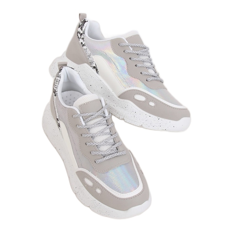 Vita och grå LL1771 Silver sportskor