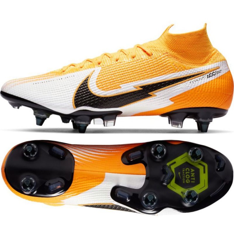 Nike Mercurial Superfly 7 Elite SG-PRO Ac M AT7894-801 fotbollsskor orange gula färger