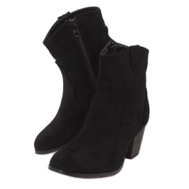 Svarta högklackade cowboystövlar 100-985B0-2 Svart