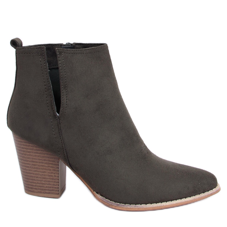 Högklackade stövlar med mandelgröna tår M397 Grön