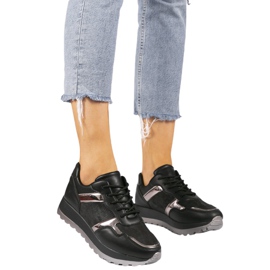 Svarta eko-läder sportskor 2019-447