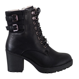 J. Star Knutna stövlar på plattformen svart