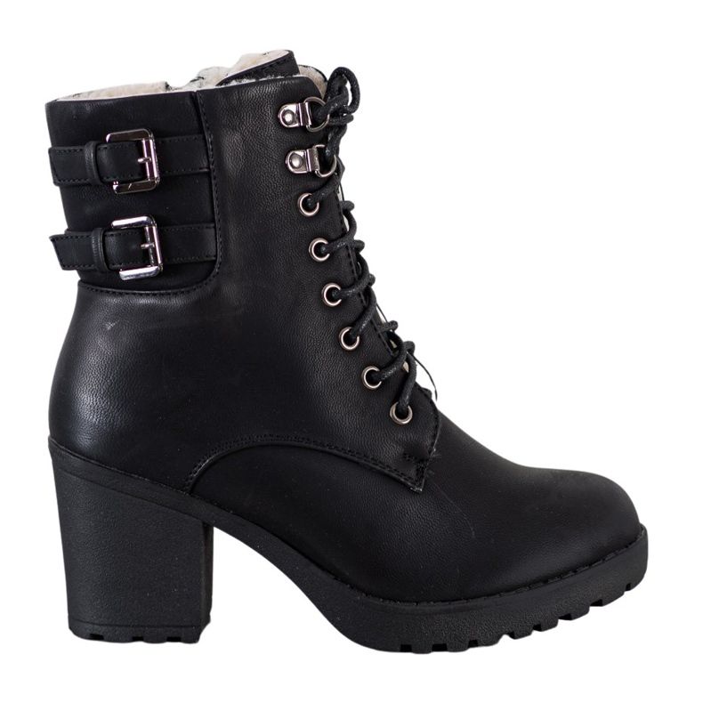 J. Star Knutna stövlar på plattformen svart