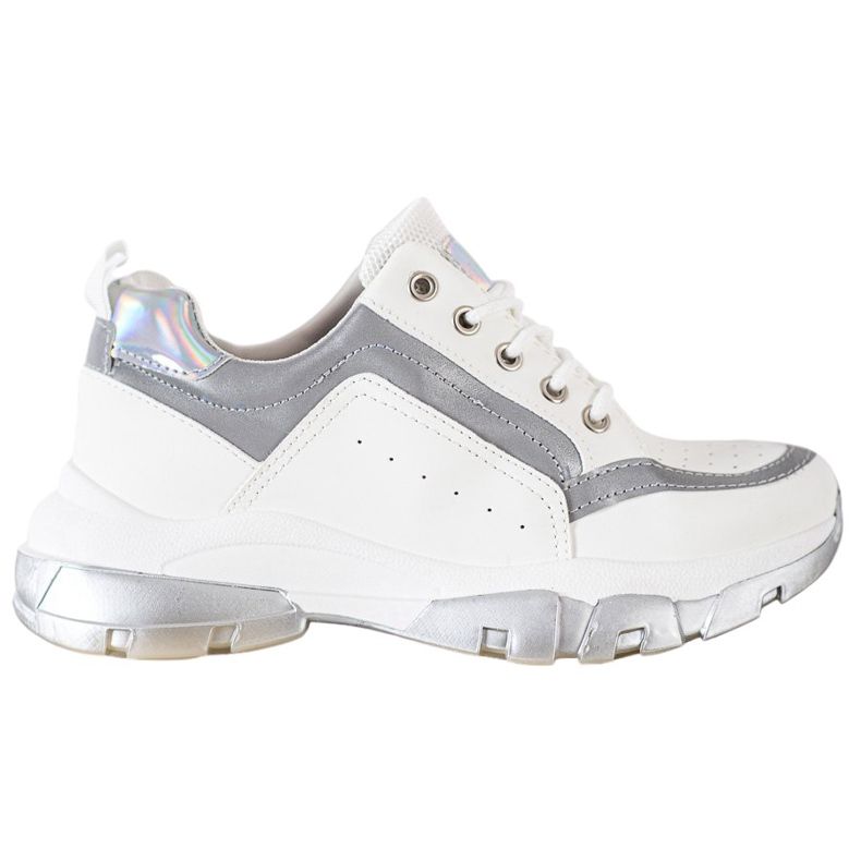 SHELOVET Eco Leather Sneakers vit grå