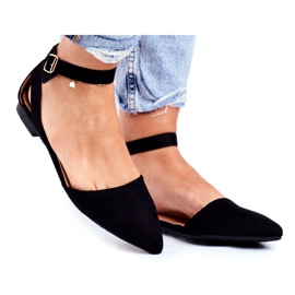 SEA Kvinnors svarta platta ballerinor med bälte med Allison Spitz