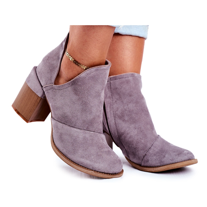 MSMG Damskor på en häl Grå Meliori -snitt