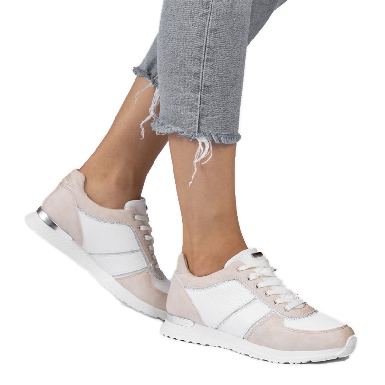 Rosa sportskor i eko-mocka 6162-Y