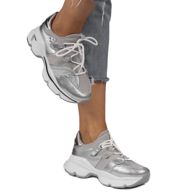 Grå Lycra sneakers C947