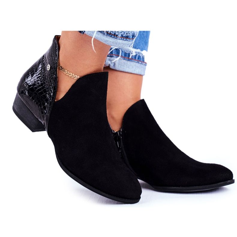 Damstövlar Maciejka Leather Black Snake 04091-72 svart