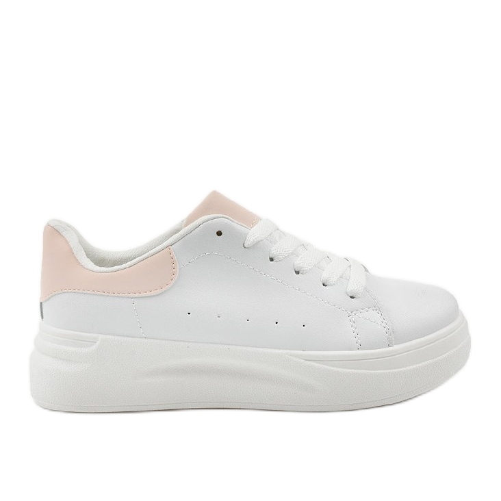 Vita sneakers med ekoläder LLQ204-11 rosa