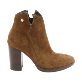 Gamis Läder mocka stövlar på stolpen 4018 brun