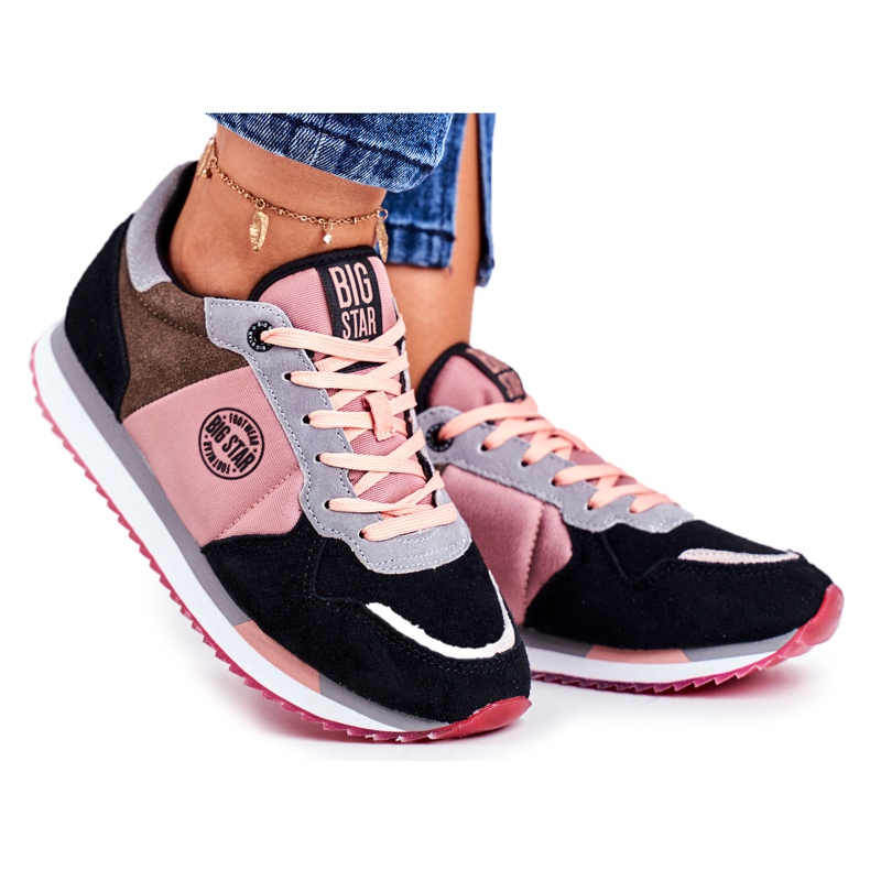 Kvinnors sportskor Sneakers Big Star GG274458 svart rosa