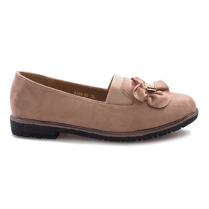 Rosa slip-on skor med en Pearl Inside rosett