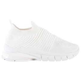 SHELOVET Textil Slip-On sneakers vit