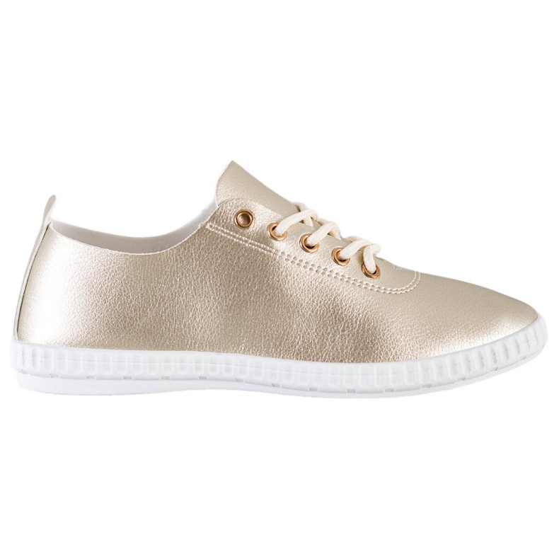 SHELOVET Gyllene sneakers med ekoläder
