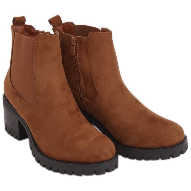 Chelsea stövlar höga klackar kamel 4935 Camel brun