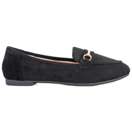 Anesia Paris Eleganta loafers i mocka svart